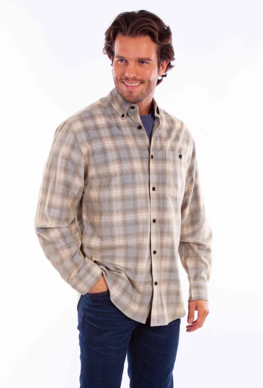 Scully One Pocket (5358) - Men's Corduroy Plaid Shirt made by Hat Country