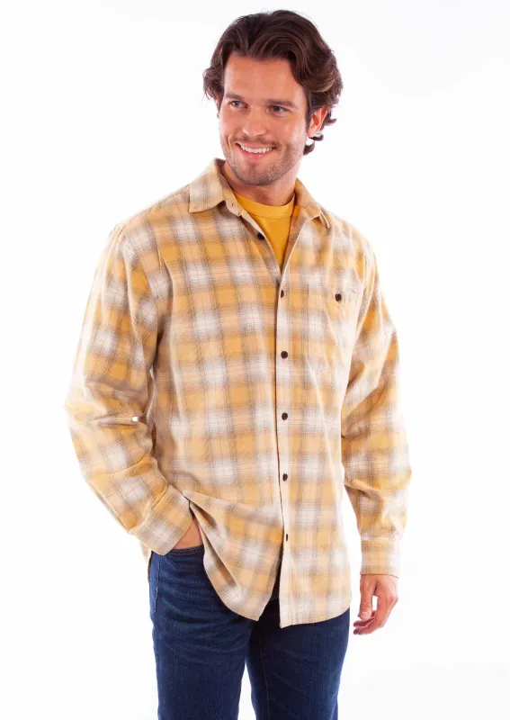 Scully One Pocket (5357) - Men's Corduroy Plaid Shirt made by Hat Country