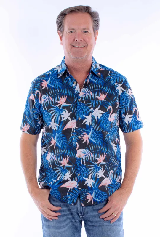 Scully Flamingos & Ferns (5373) - Men's Casual Shirt sold by Hat Country