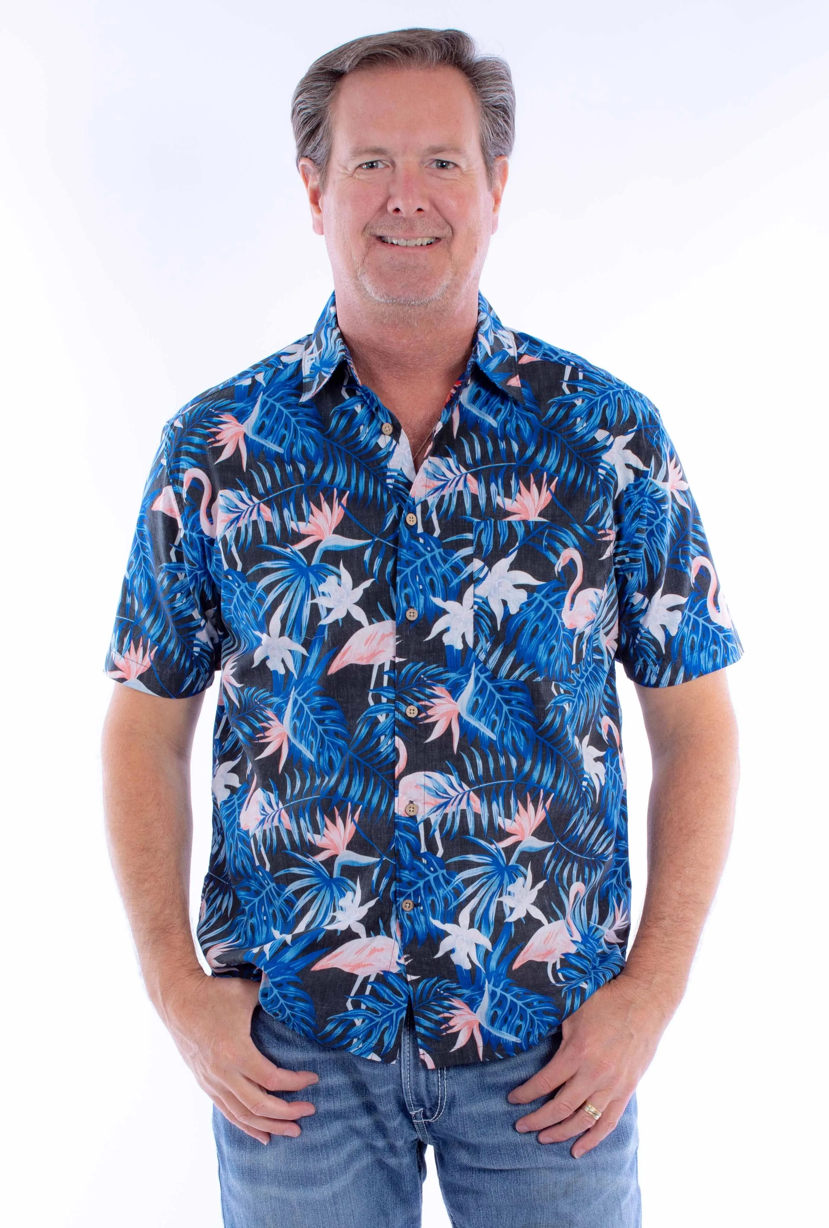Scully Flamingos & Ferns (5373) - Men's Casual Shirt sold by Hat Country