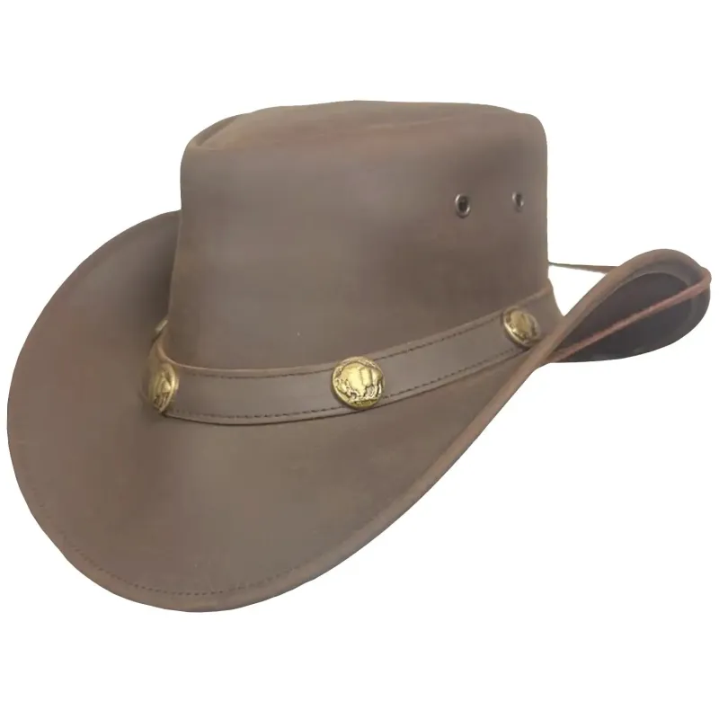 Deadwood Trading Plains -Aussie Leather Outback Hat made by Hat Country