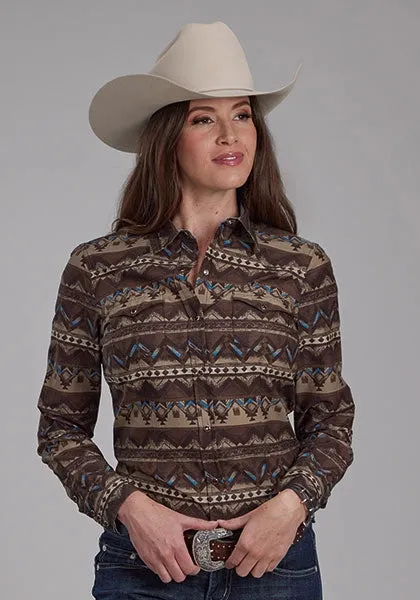 Roper 2175 Distressed Aztec (Brown) - Women's Western Shirt (Closeout) sold by Hat Country