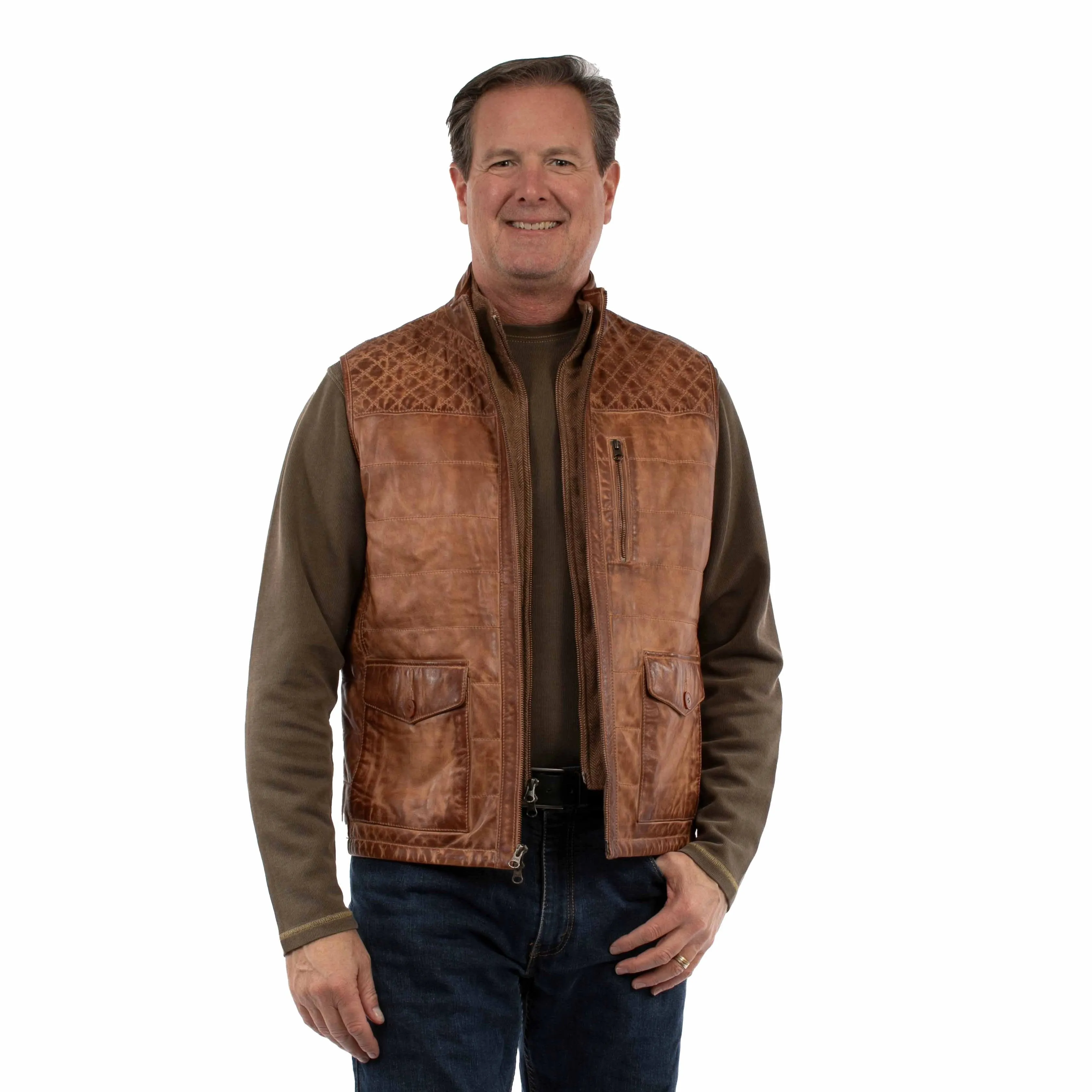 Scully Mesa Creek (2118 Leather) – Men's Vest sold by Hat Country