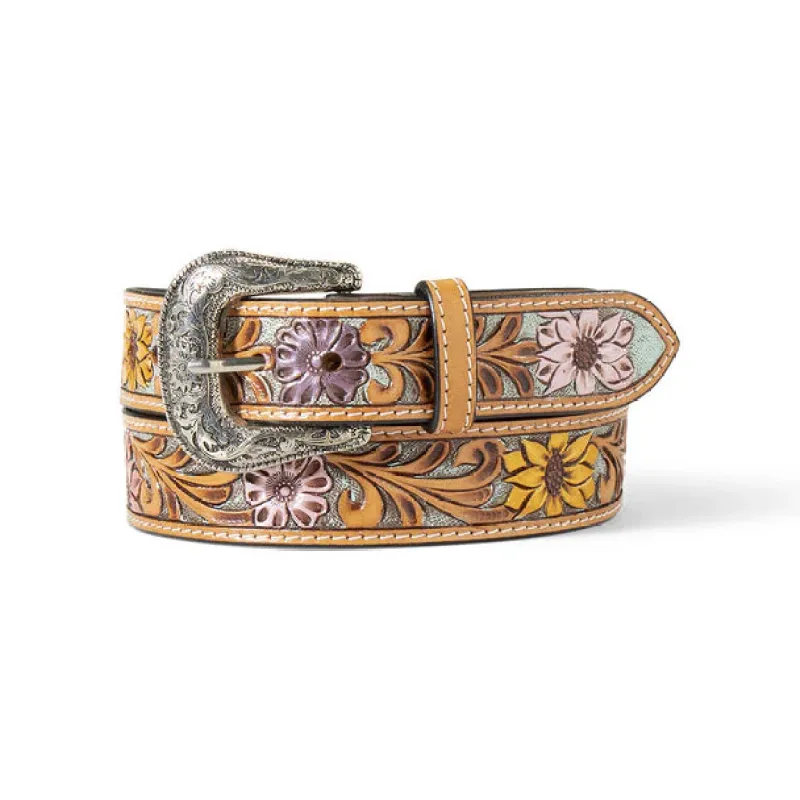 Ariat White Sunflower Daisy - Women's Leather Belt sold by Hat Country