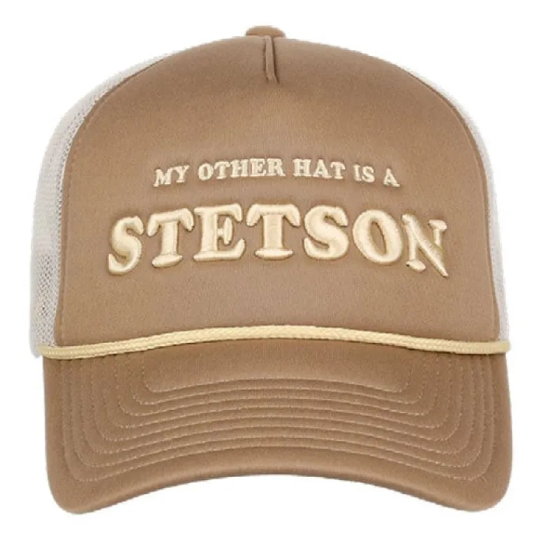 Stetson "My Other Hat Is A Stetson" (Tan) - Trucker Cap made by Stetson