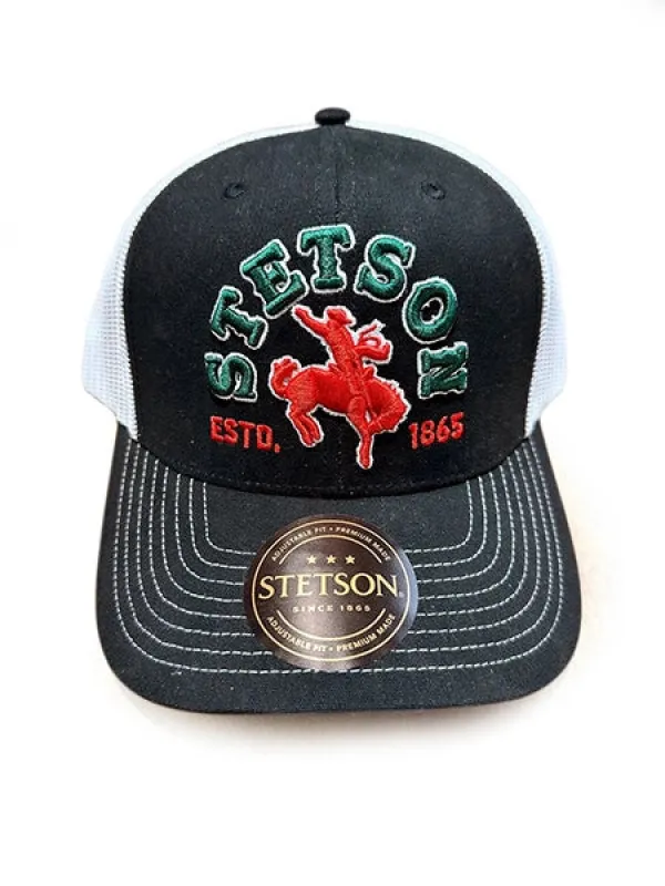 Stetson Bronco Rider (Black) - Trucker Cap made by Stetson