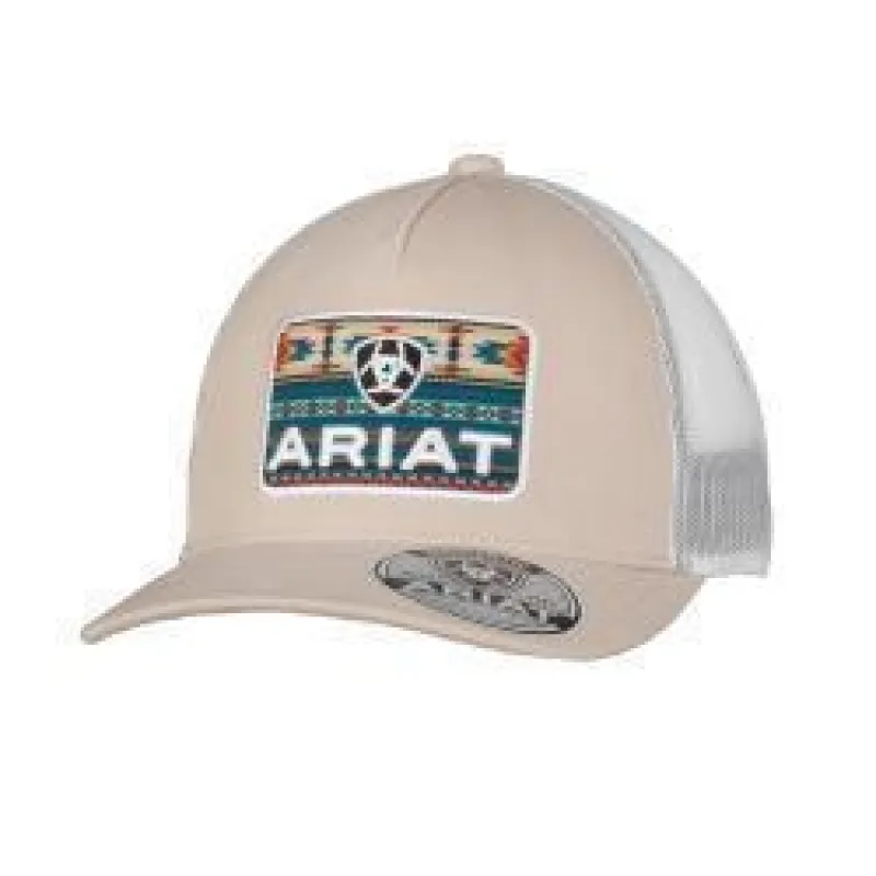 ARIAT Southwestern Patch (Beige) - Trucker Cap made by Ariat