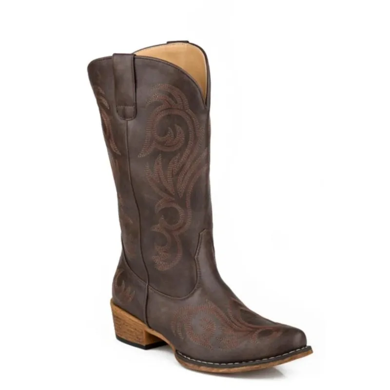 Roper Riley (Dark Brown) - Women's Cowgirl Boot made by Roper