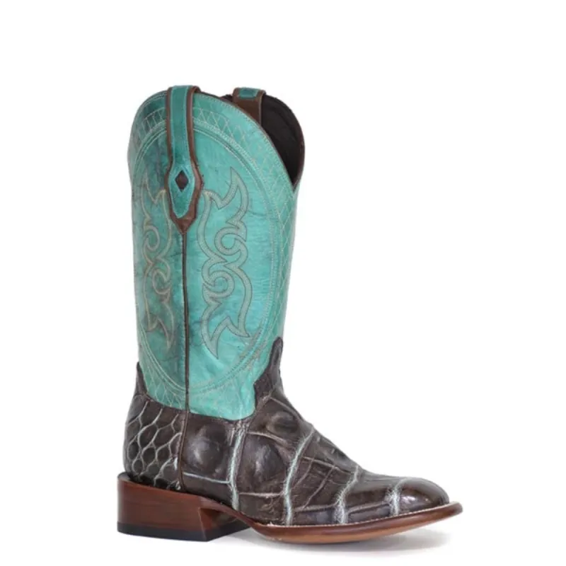 Stetson Grator (Turquoise) - Men's Alligator Cowboy Boot made by Stetson