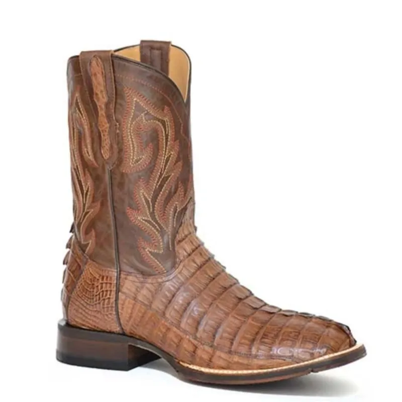 Stetson Cameron (Light Brown) - Men's Caiman Cowboy Boot made by Stetson