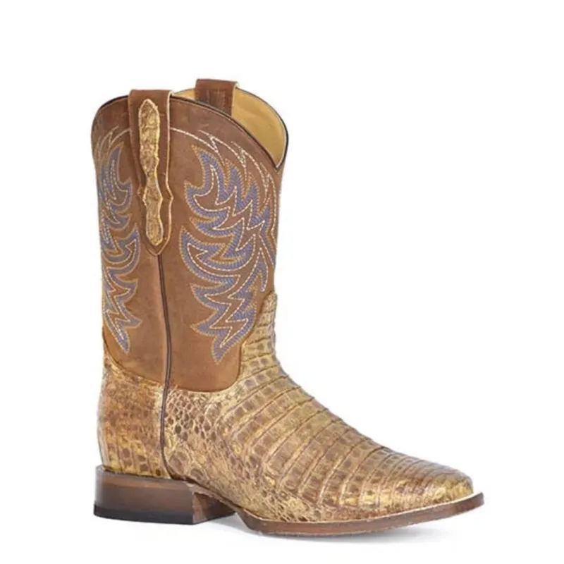 Stetson Cameron (Tan) - Men's Caiman Cowboy Boot made by Stetson