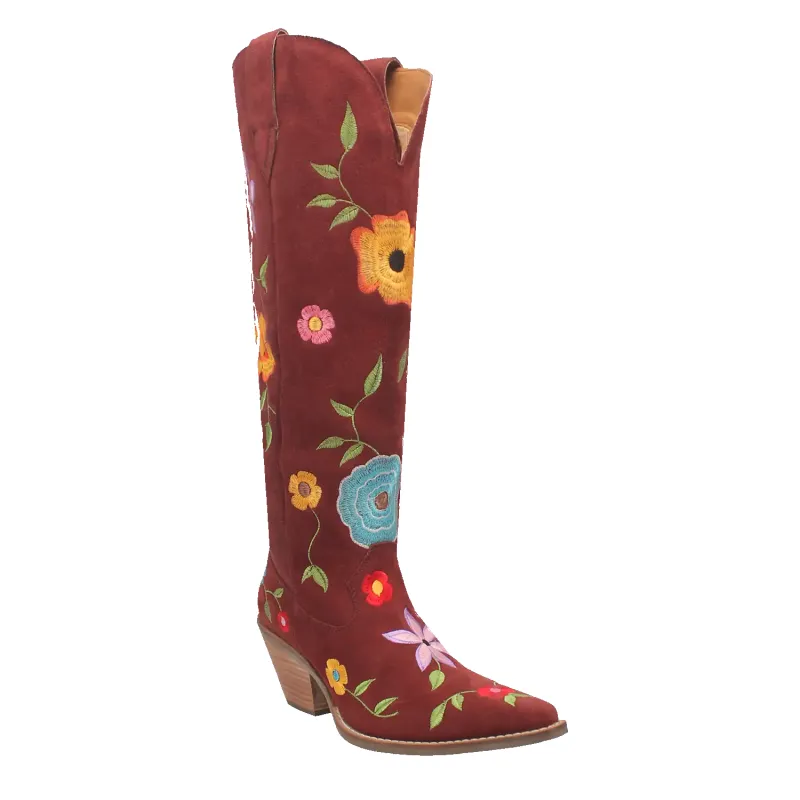 Dingo Flower Power - Women's Suede Leather Cowgirl Boots sold by Hat Country
