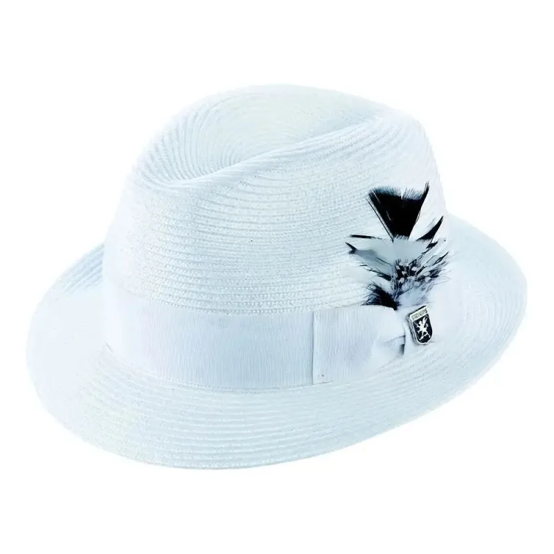 Stacy Adams Belmont - Straw Fedora Hat (Closeout) made by Stacy Adams