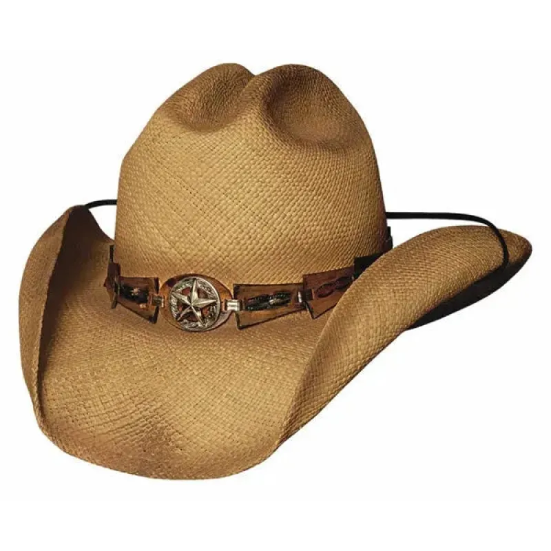 Bullhide Star Central - Shapeable Raffia Straw Cowboy Hat (Closeout) made by Hat Country