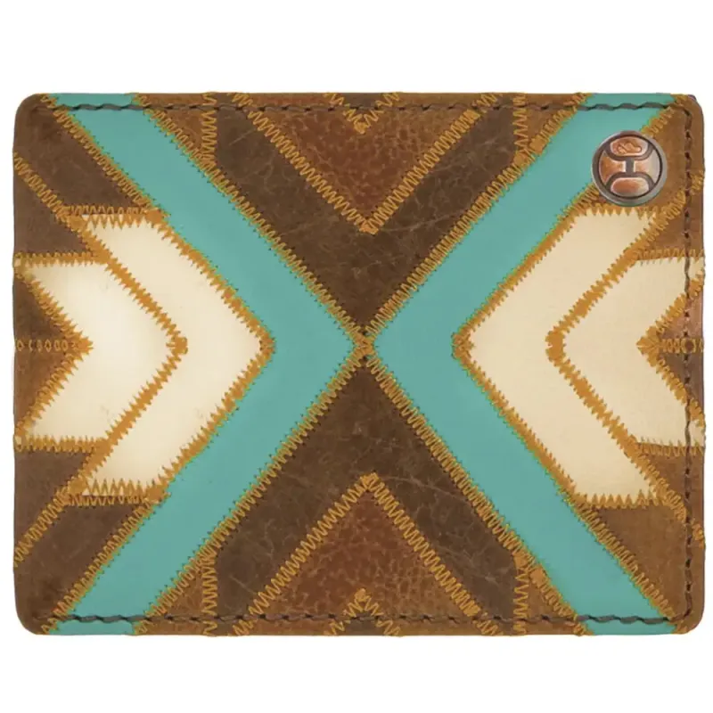 HOOey "Montezuma" (Brown/Turquoise) - Men's Bifold Wallet made by Hat Country
