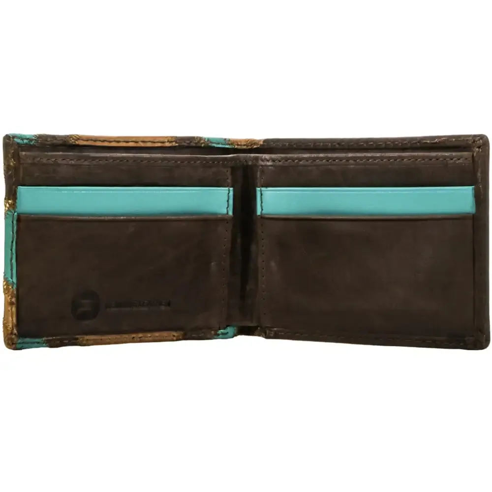 HOOey "Montezuma" (Brown/Turquoise) - Men's Bifold Wallet sold by Hat Country product image thumbnail 3