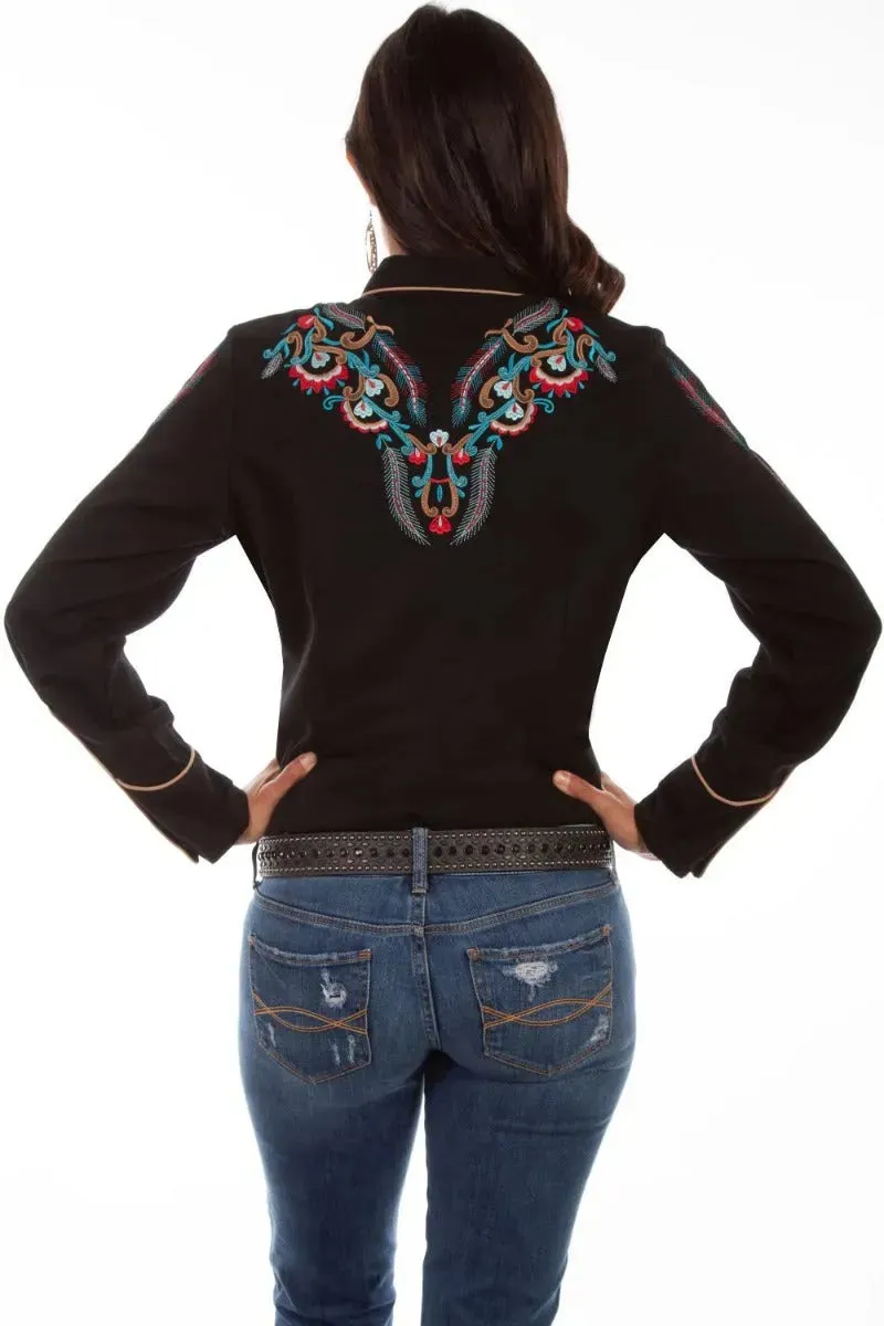 Scully Floral and Feather Embroidery - Women's Western Shirt sold by Hat Country product image thumbnail 2