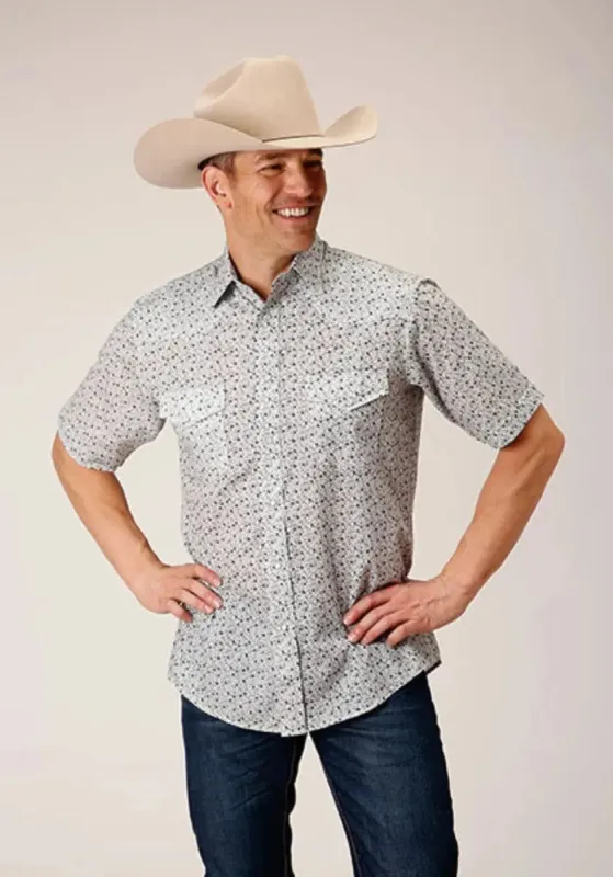Roper Mini Floral Print (Blue) - Men's Western Shirt sold by Hat Country