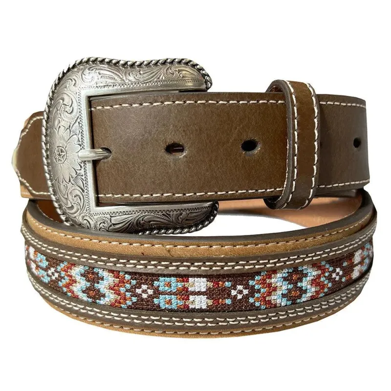 Nocona Southwest Pattern - Mens Leather Belt made by Nocona