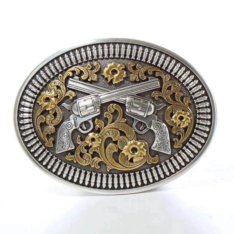 Nocona Floral Revolver - Belt Buckle made by Nocona