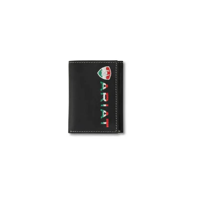 Ariat Mexican Flag Colored Letters - Mens Trifold Wallet made by Ariat