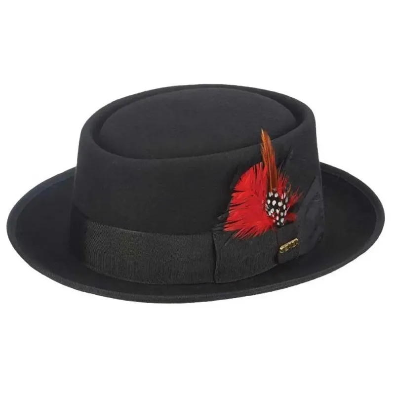 Scala Encore - Structured Wool Felt Pork Pie Hat made by Scala