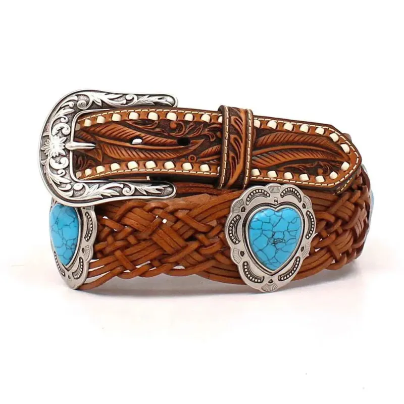 Angel Ranch Braided Heart- Womans Belt made by Hat Country