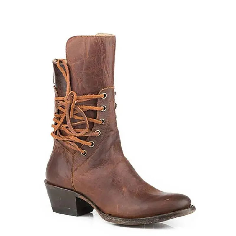 Stetson Emory (Brown) - Leather Cowgirl Boot made by Stetson