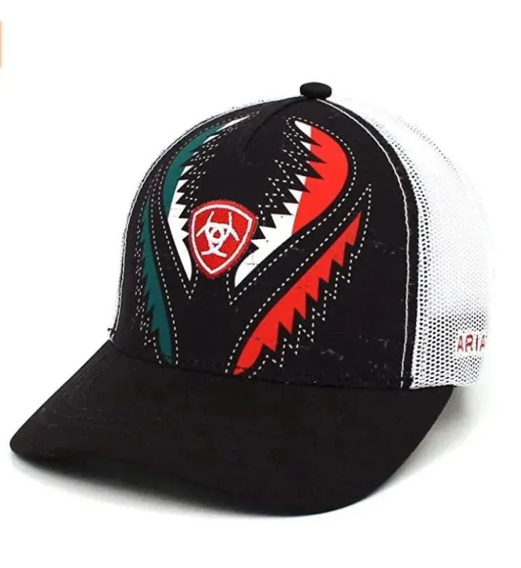 ARIAT Mexican Flag Design (Black/Multi) - Trucker Cap made by Ariat
