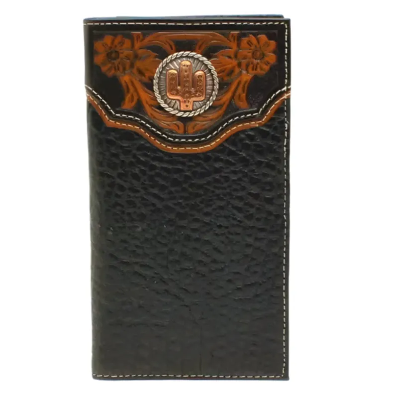 Nocona Floral Embosed Black- Mens Wallet made by Nocona