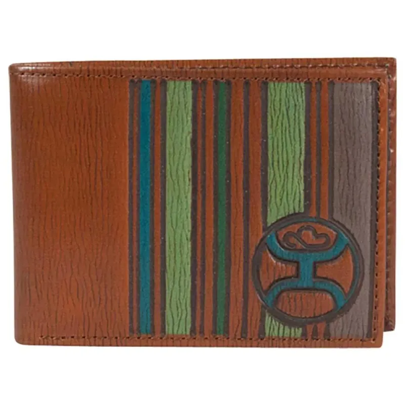 HOOey Lime Stripes - Men's Bifold Wallet made by Hat Country