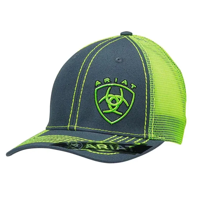 Ariat Raised Neon Green Shield - Trucker Cap made by Ariat