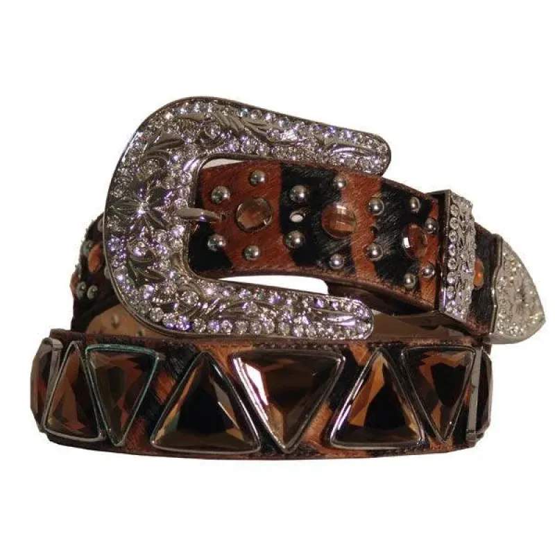 Nocona Tiger Print Cowhide - Womens Belt (Closeout) made by Nocona
