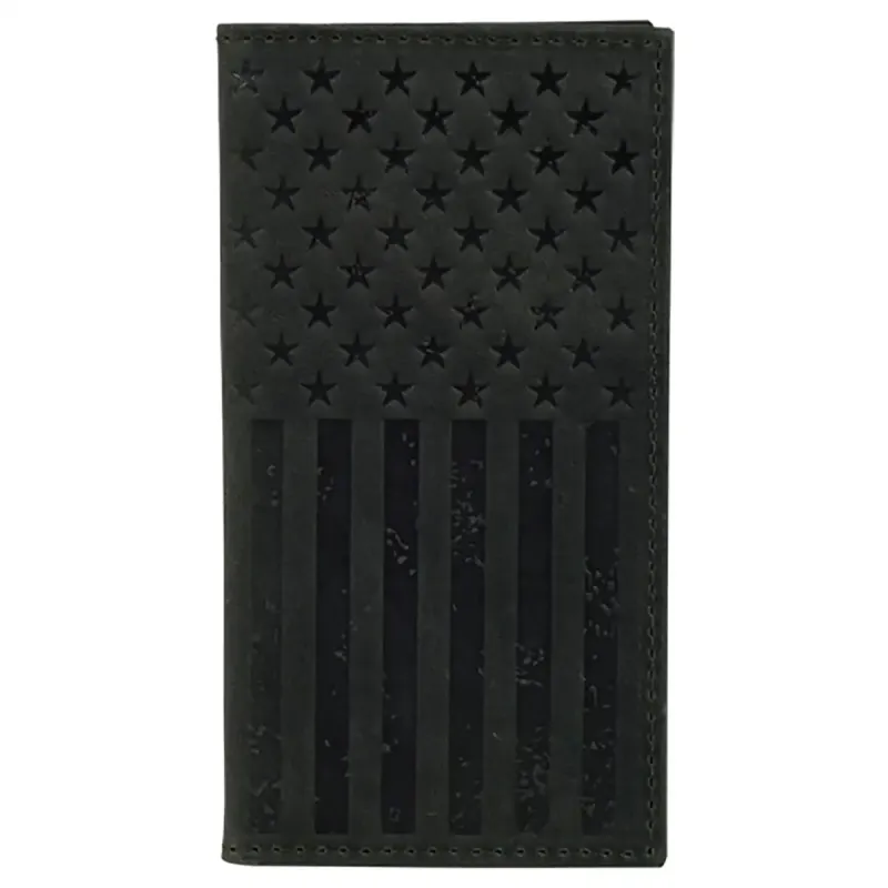 Justin Graphite Flag (Black) - Men's Rodeo Wallet made by Justin Boots