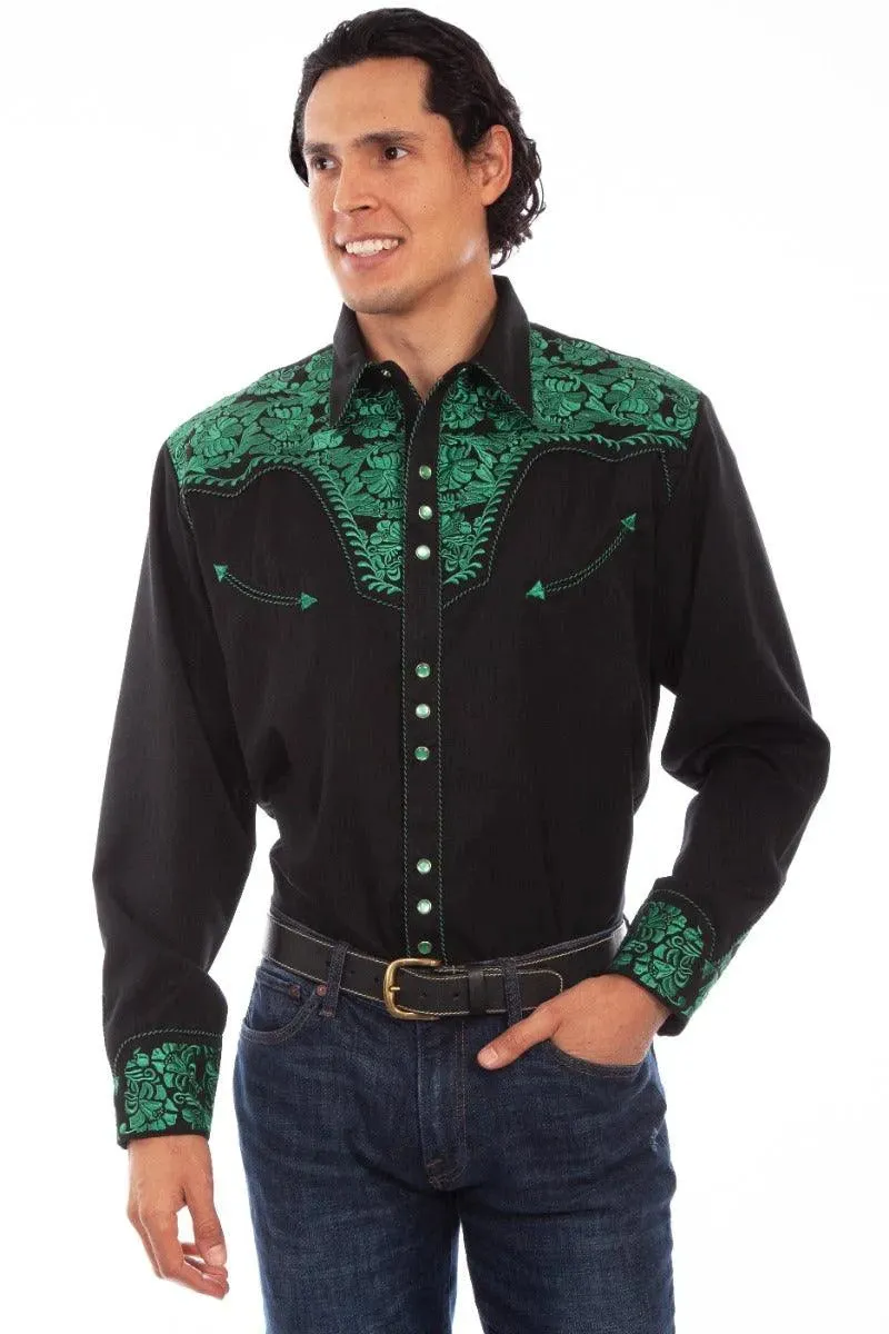 Scully Floral Tooled Embroidery - Men's Western Shirt (Closeout) sold by Hat Country product image thumbnail 2