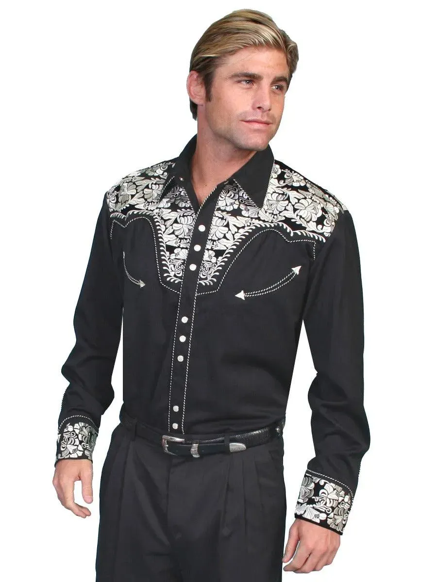 Scully Floral Tooled Embroidery - Men's Western Shirt (Closeout) sold by Hat Country product image thumbnail 5
