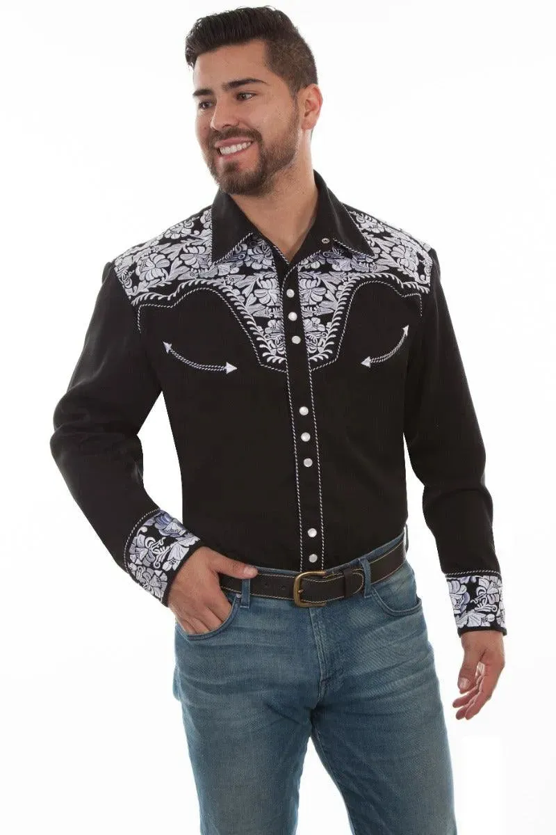 Scully Floral Tooled Embroidery - Men's Western Shirt (Closeout) sold by Hat Country product image thumbnail 4