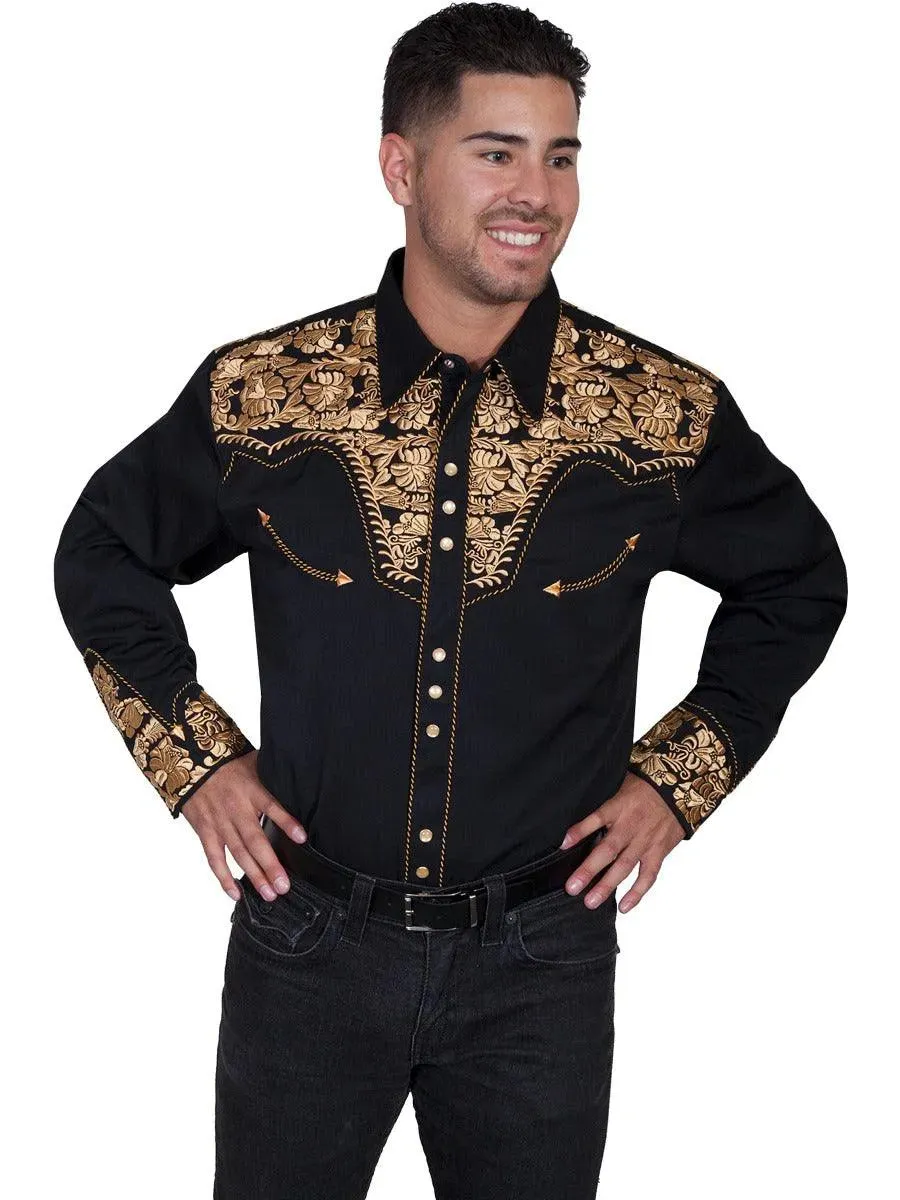 Scully Floral Tooled Embroidery - Men's Western Shirt (Closeout) sold by Hat Country product image thumbnail 3