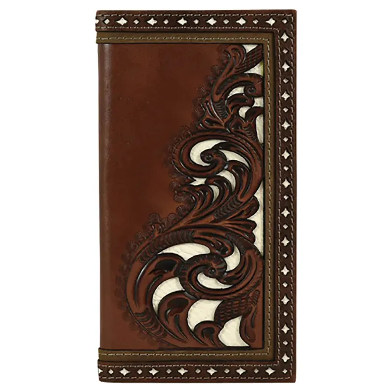 Justin Ivory Inlay (Brown) - Men's Rodeo Wallet made by Justin Boots