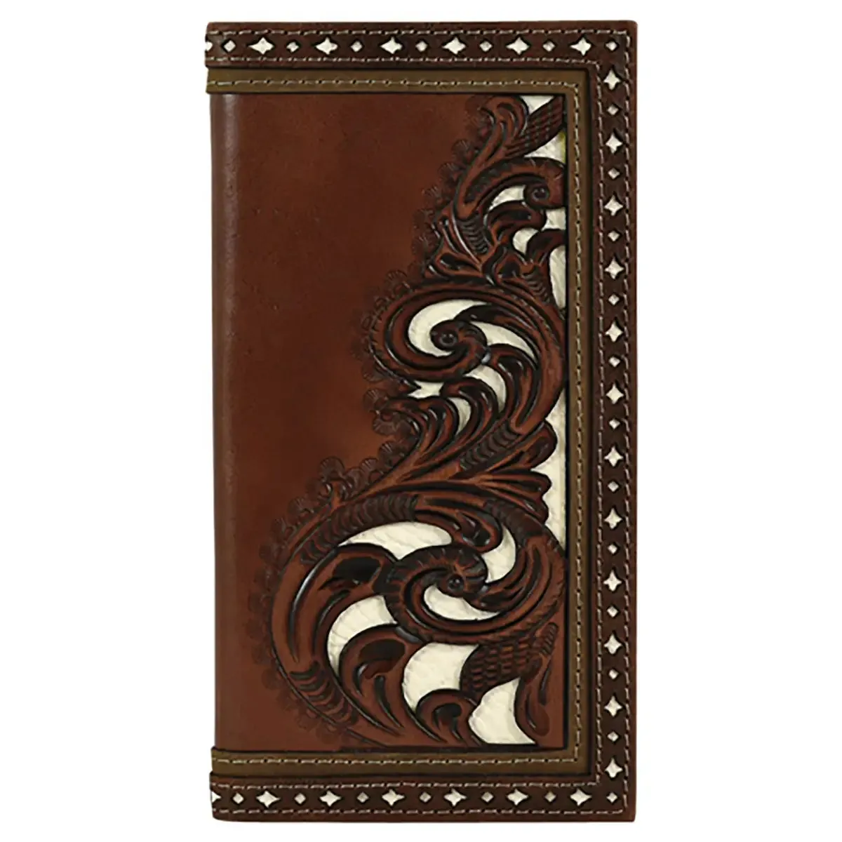 Justin Ivory Inlay (Brown) - Men's Rodeo Wallet sold by Hat Country