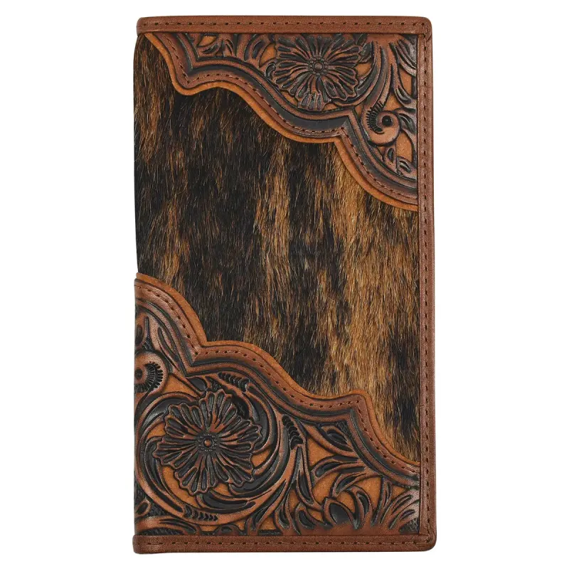Justin Floral Hide (Brown) - Men's Rodeo Wallet made by Justin Boots