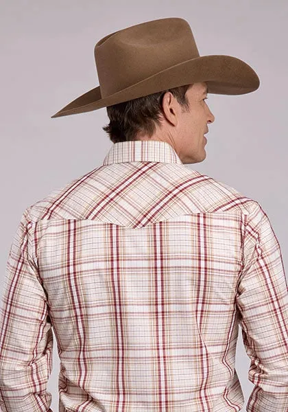 Roper 2903 Wine Plaid (Cream) - Men's Western Shirt sold by Hat Country product image thumbnail 3