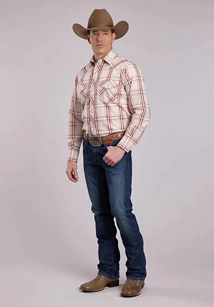 Roper 2903 Wine Plaid (Cream) - Men's Western Shirt sold by Hat Country product image thumbnail 2
