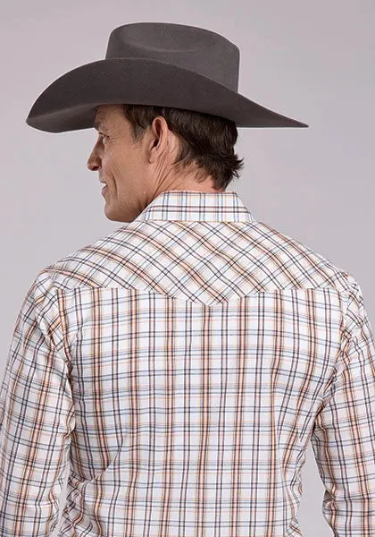 Roper 2902 Orange Plaid (Cream) - Men's Western Shirt sold by Hat Country product image thumbnail 3