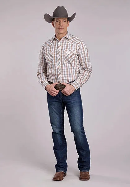Roper 2902 Orange Plaid (Cream) - Men's Western Shirt sold by Hat Country product image thumbnail 2