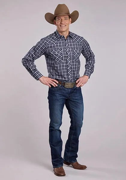 Roper 2900 Pointed Plaid (Navy) - Men's Western Shirt sold by Hat Country product image thumbnail 2