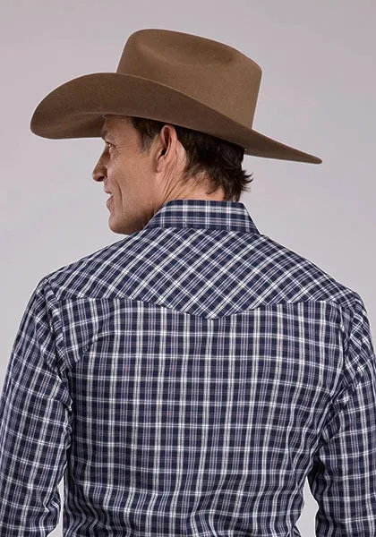Roper 2900 Pointed Plaid (Navy) - Men's Western Shirt sold by Hat Country product image thumbnail 3