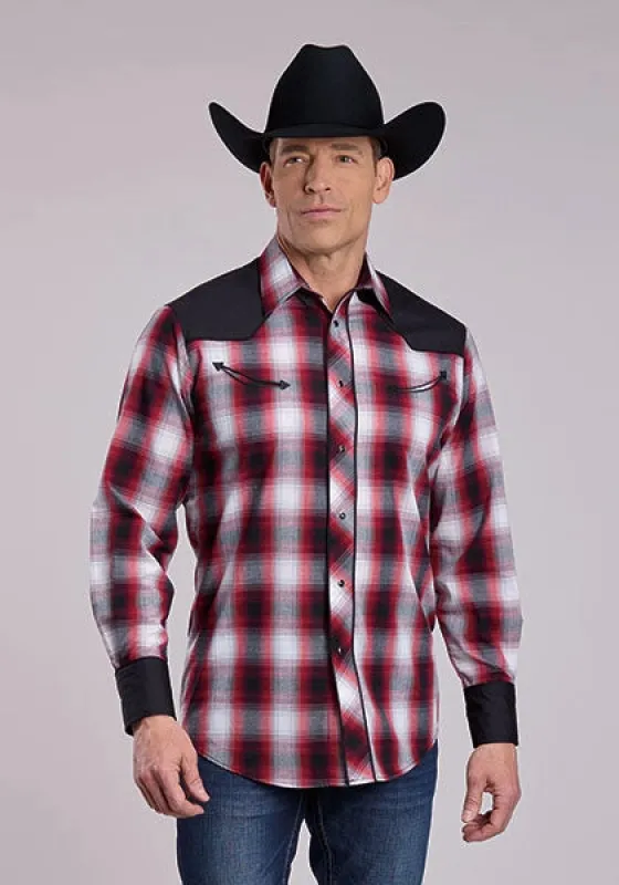 Roper 2901 Retro Contrast (Red) - Men's Western Shirt made by Roper