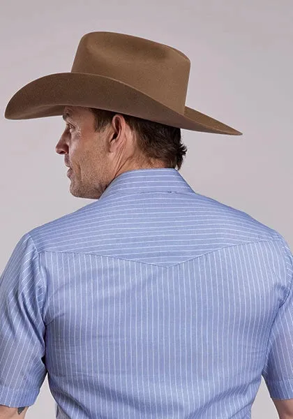 Roper 80/20 Stripes (Blue) - Men's Short Sleeve Western Shirt sold by Hat Country product image thumbnail 3