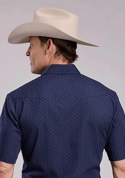 Roper 2895 Diamond Dots (Navy) - Men's Short Sleeve Western Shirt sold by Hat Country product image thumbnail 3